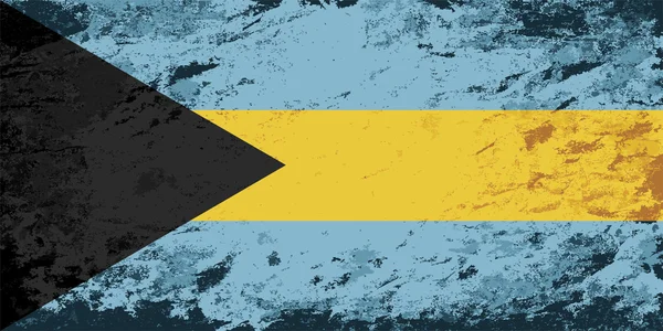 Bandiera delle Bahamas. Sfondo di grunge. Illustrazione vettoriale — Vettoriale Stock