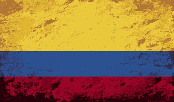 Колумбійський прапор. Гранж фону. Векторні ілюстрації — стоковий вектор