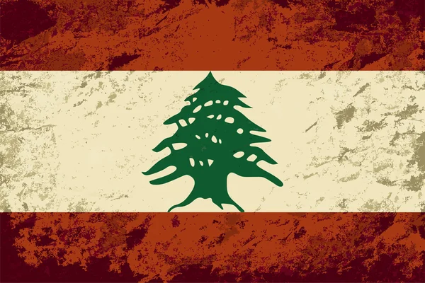 Lebanese flag. Grunge background. Vector illustration — Stock Vector