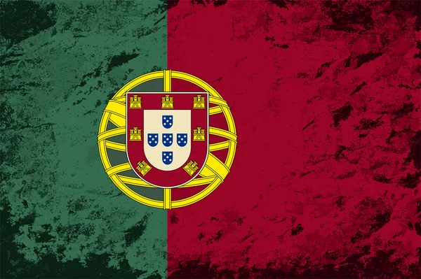 Portugiesische Flagge. Grunge-Hintergrund. Vektorillustration — Stockvektor