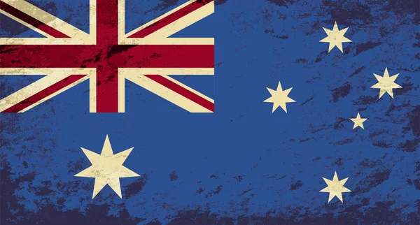 Australische vlag. Grunge achtergrond. Vectorillustratie — Stockvector