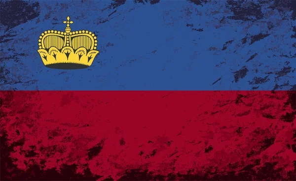 Liechtensteinische Fahne. Grunge-Hintergrund. Vektorillustration — Stockvektor