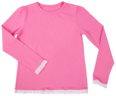 pembe bluzu beyaz zemin üzerine izole