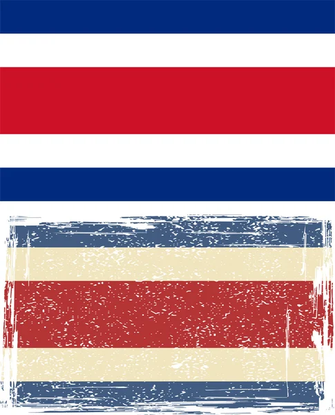 Bandiera grunge Costa Rica. Illustrazione vettoriale — Vettoriale Stock