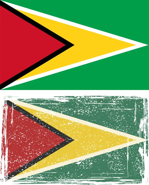 Guyanas flagga som grunge. Vektor illustration — Stock vektor
