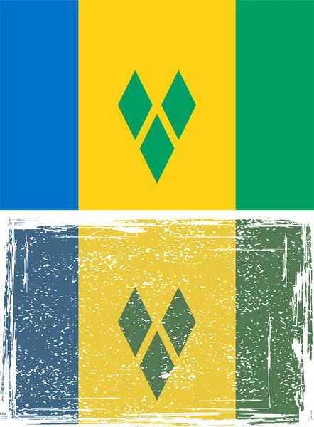 Drapeau grunge Saint-Vincent-et-les Grenadines. Illustration vectorielle . — Image vectorielle