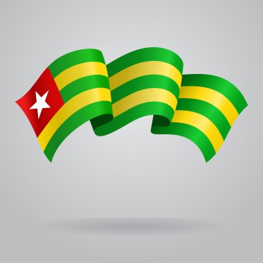 Togolu dalgalanan bayrak. Vektör çizim