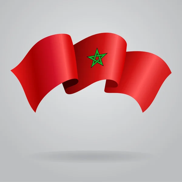 モロッコ手を振る旗。ベクトル図 — ストックベクタ