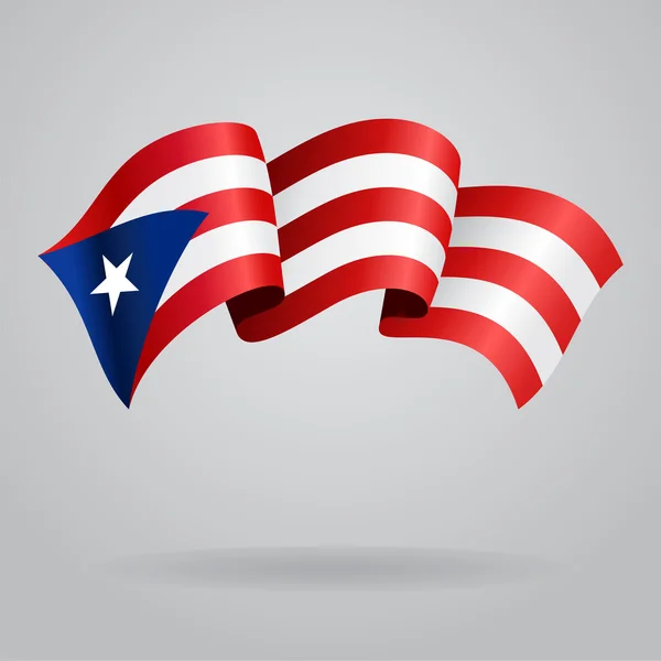 Puerto Rican waving Flag. Vector illustration — Stock Vector