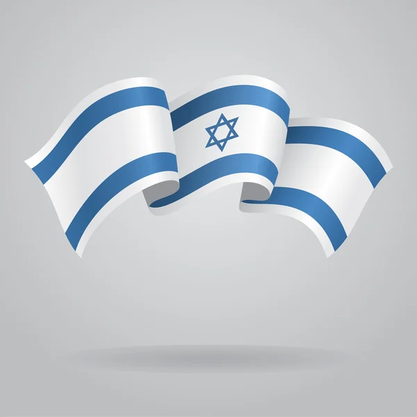 Bandeira de acenar israelense. Ilustração vetorial —  Vetores de Stock