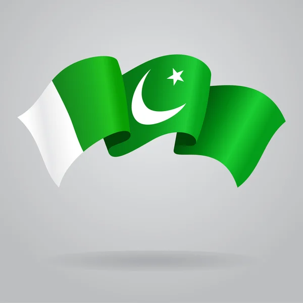 Pakistaanse wuivende vlag. Vectorillustratie — Stockvector