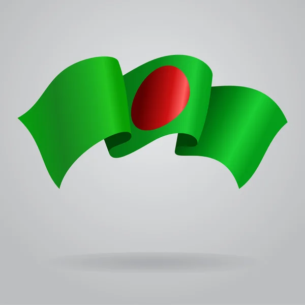 Bandera de Bangladesh ondeando. Ilustración vectorial — Vector de stock