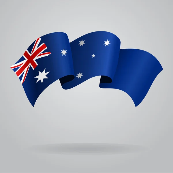 Bandeira de acenar australiana. Ilustração vetorial — Vetor de Stock