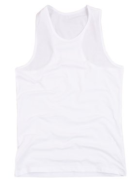 beyaz izole unisex kolsuz gömlek