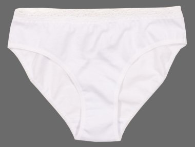 gri arka plan üzerinde izole kadın külotu.
