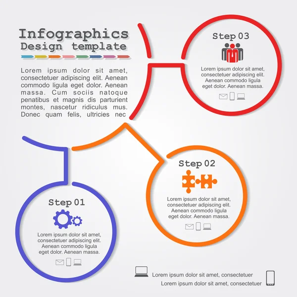 Modelo de relatório infográfico com linhas e ícones. Vetor — Vetor de Stock