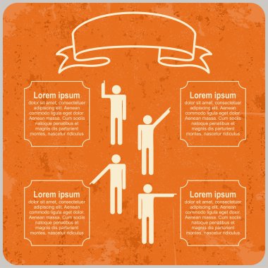 Eller ve metin işaret ile Infographic şablonu. Vektör