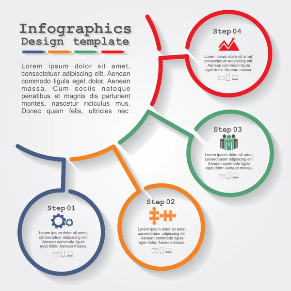 Modelo de relatório infográfico com linhas e ícones. Vetor —  Vetores de Stock