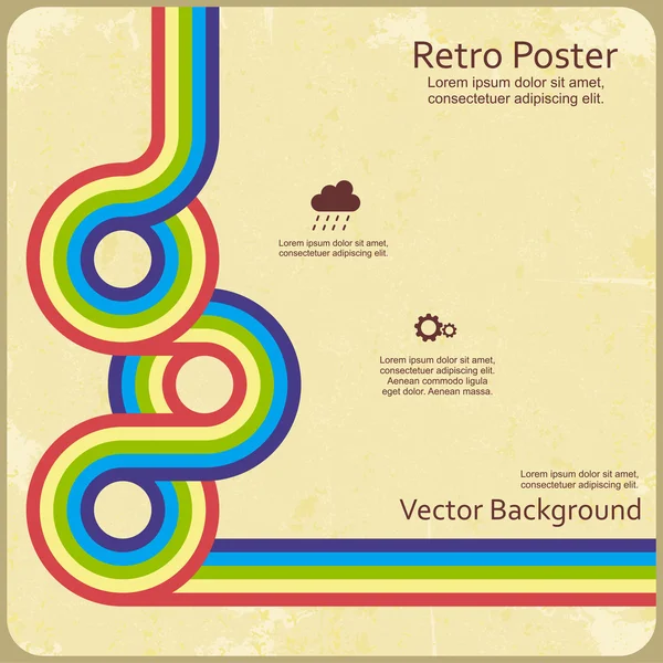 Abstrakt retro linjer bakgrund. Vektor illustration — Stock vektor