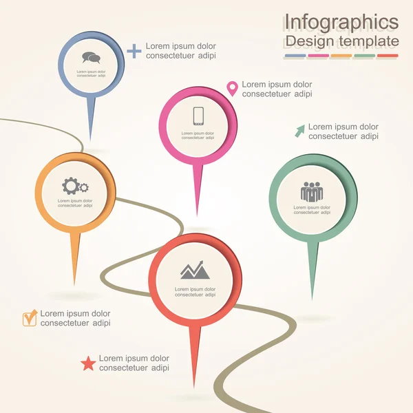 Modello di progettazione infografica. Illustrazione vettoriale — Vettoriale Stock