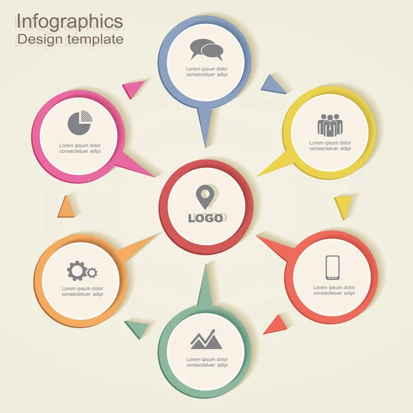 Modelo de Design Infográfico. Ilustração vetorial —  Vetores de Stock