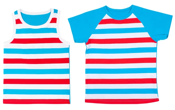 Conjunto de camisas infantis isoladas no fundo branco — Fotografia de Stock