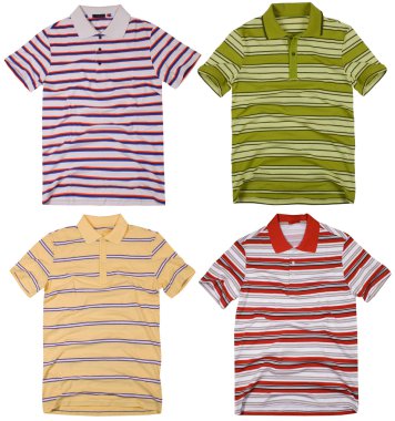 Polo gömlekleri beyaz arka plan üzerinde izole kümesi