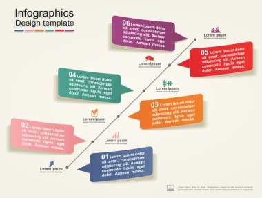 Infographic tasarım şablonu öğeler ve simgeler. Vektör