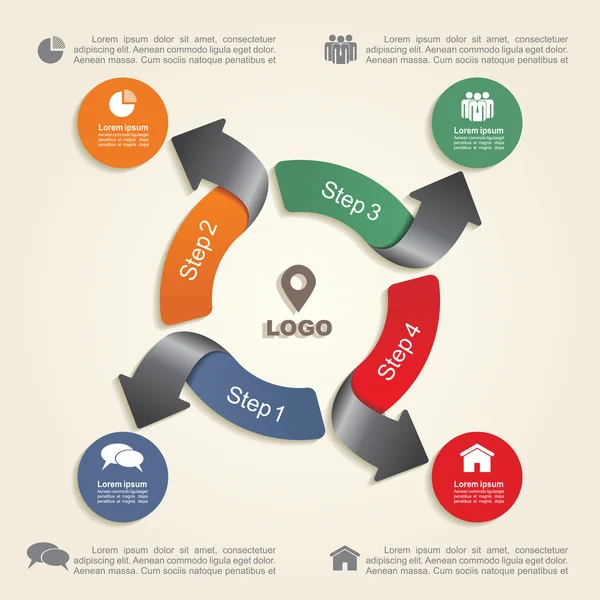 Modèle de conception infographique avec des éléments et des icônes. Vecteur — Image vectorielle