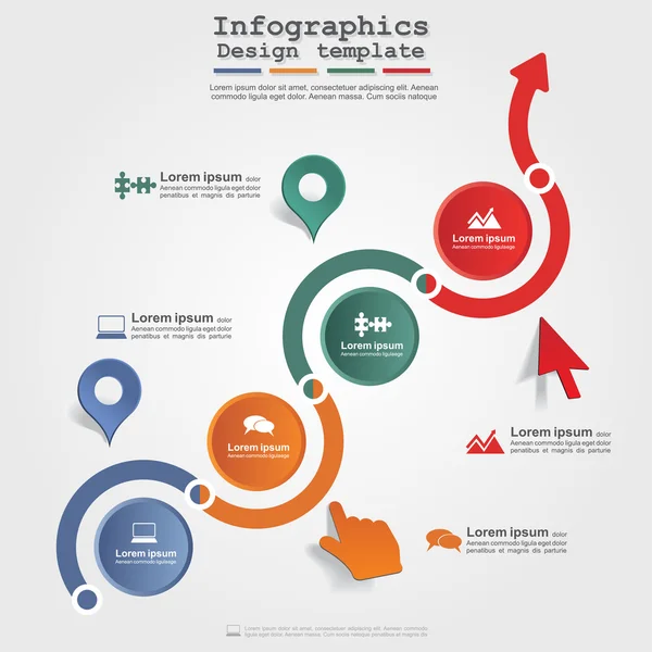 Infographic tervezősablon elemek és ikonok. Vektor — Stock Vector