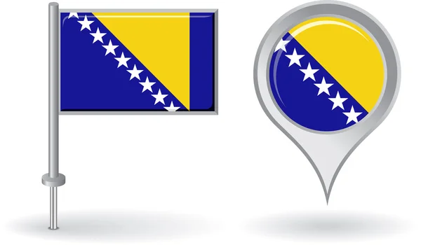 Bosnia and Herzegovina pin icon, map pointer flag. Vector — Stock Vector