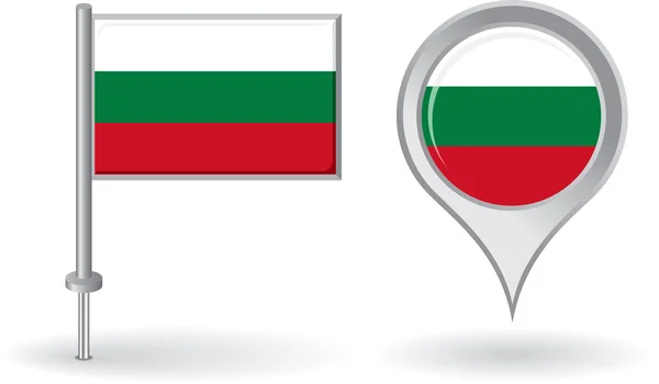 Bulgarian pin icon and map pointer flag. Vector — Stock Vector