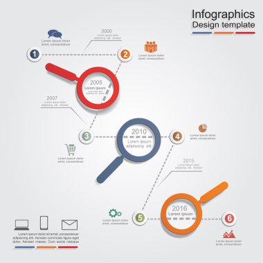 Infographic tasarım şablonu öğeler ve simgeler. Vektör
