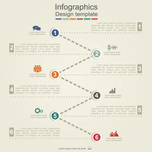 Infographic rapor şablonuyla oklar ve simgeler. Vektör — Stok Vektör