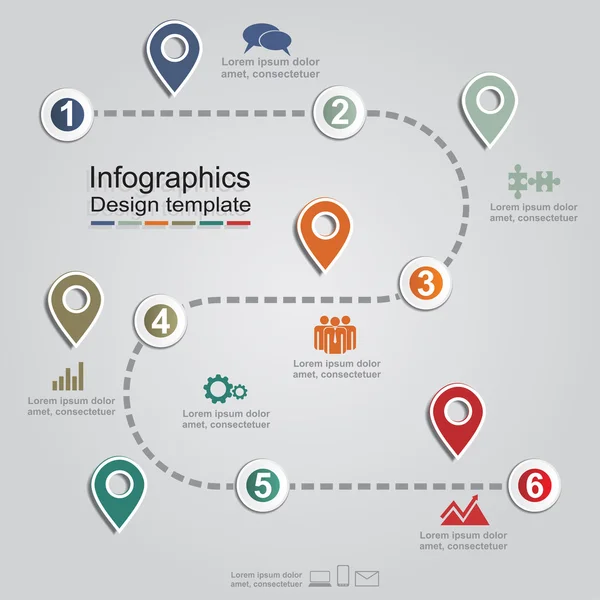 Plantilla de informe infografía con flechas e iconos. Vector — Vector de stock