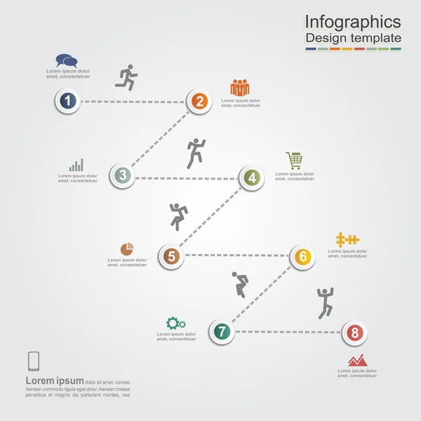 Modèle de conception infographique avec des éléments et des icônes. Vecteur — Image vectorielle