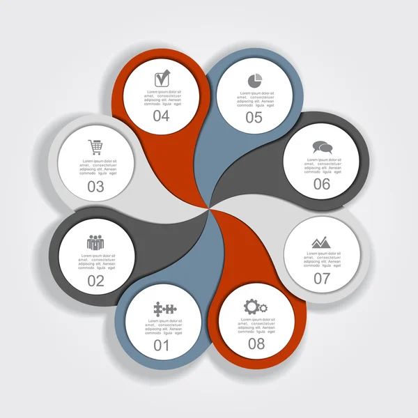 Infografik-Design-Vorlage mit Elementen und Symbolen. Vektor — Stockvektor