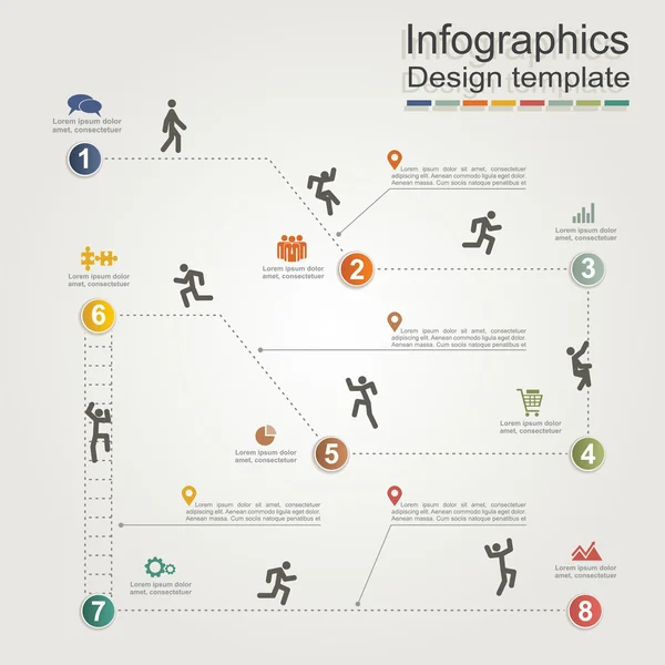 Infographic ontwerpsjabloon met elementen en pictogrammen. Vector — Stockvector