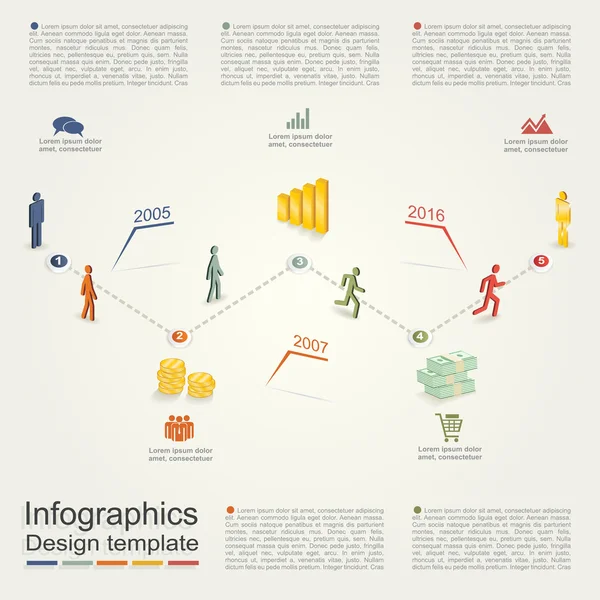Modèle de conception infographique avec des éléments et des icônes. Vecteur — Image vectorielle