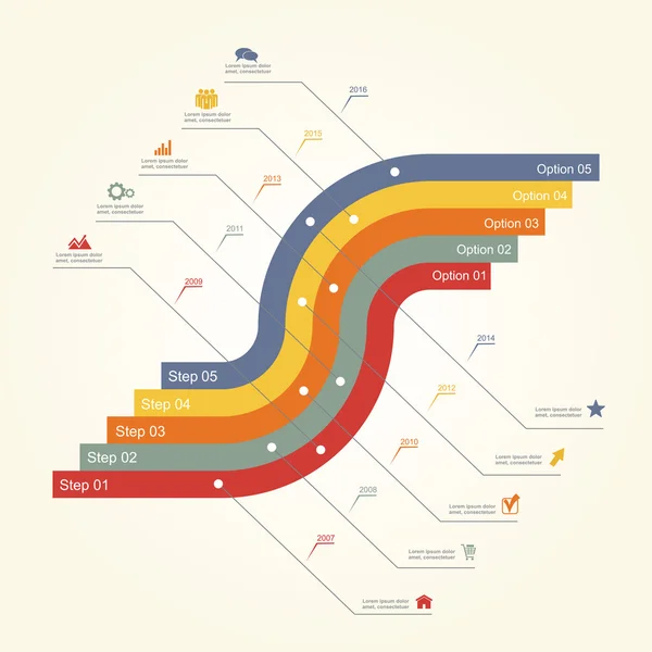 Infographic rapportmall med linjer och ikoner. vektor — Stock vektor