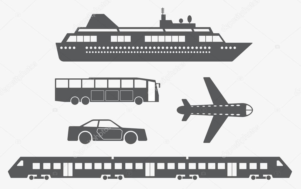 Different kinds of transport. Vector illustration