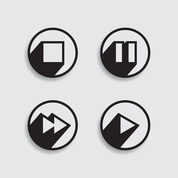 Conjunto de diferentes iconos de medios. Vector — Archivo Imágenes Vectoriales