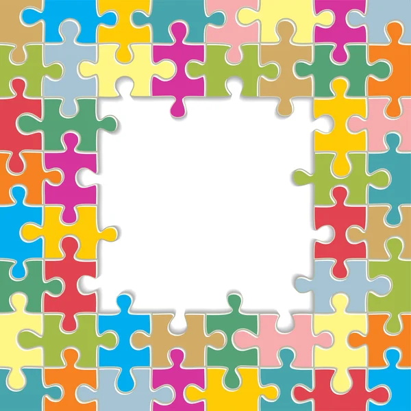 Puzzle-Rahmen Hintergrund. Vektorillustration — Stockvektor