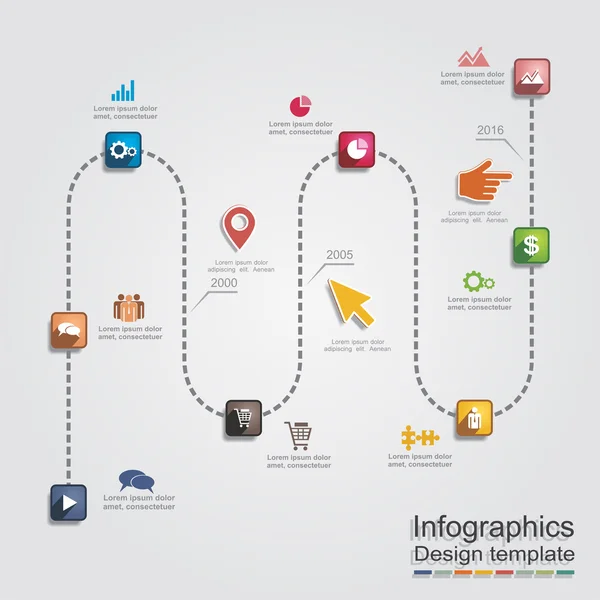 Infographic rapportsjabloon met lijnen en pictogrammen. vector — Stockvector