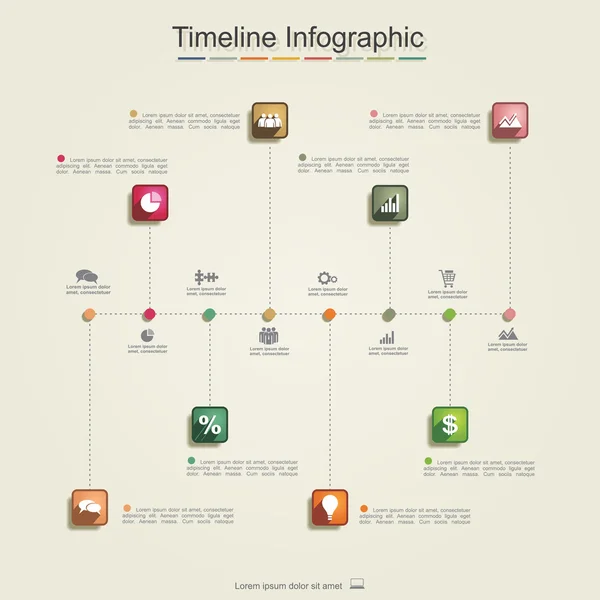 Plantilla de informe infográfico con líneas e iconos. Vector — Vector de stock