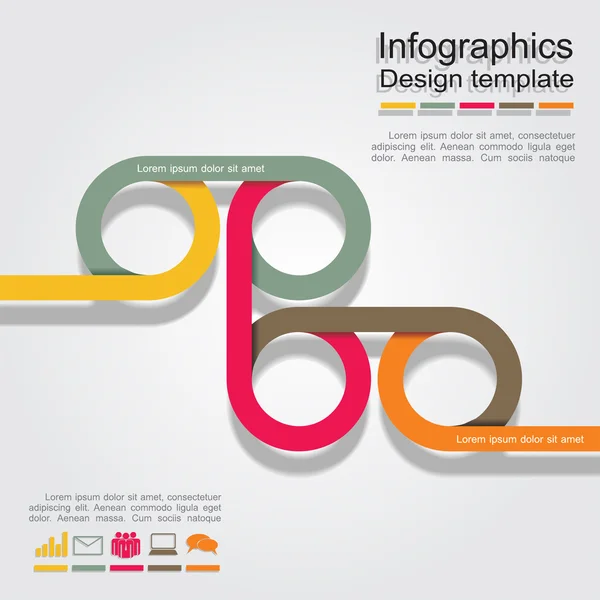 Infografische Berichtsvorlage mit Linien und Symbolen. Vektor — Stockvektor