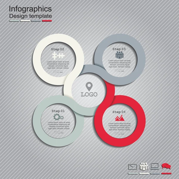 Infografische Berichtsvorlage mit Linien und Symbolen. Vektor — Stockvektor