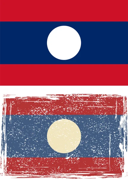 Drapeau grunge laotien. Illustration vectorielle . — Image vectorielle