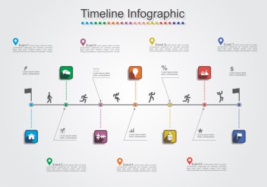 Infographic rapor şablonu çizgileri ve simgeler. vektör