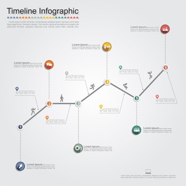 Infographic rapor şablonu çizgileri ve simgeler. vektör